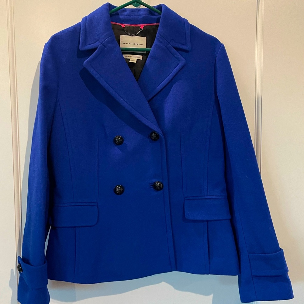 Banana Republic Pea Coat - Royal Blue (size L) - EUC
